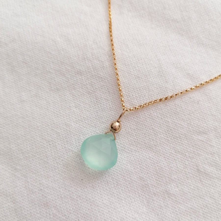 Chalcedony Isla Pendant in Gold Necklaces Sayulita Sol 