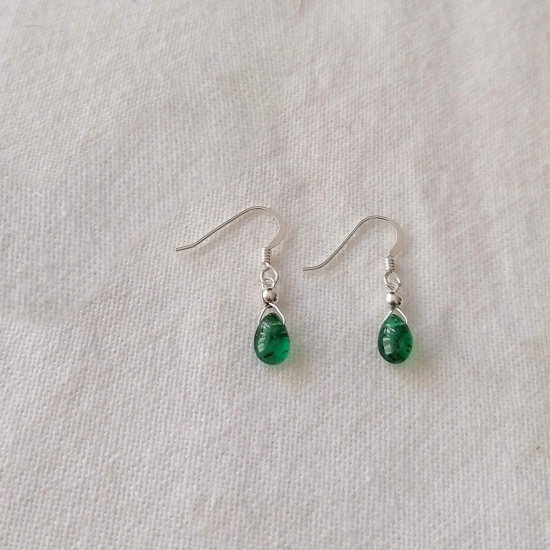 Emerald Isla Earrings in Silver Earrings Sayulita Sol Jewelry 