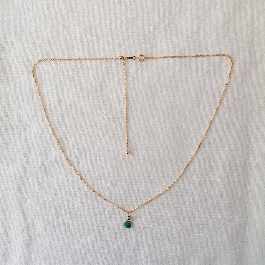 Emerald Isla Pendant in Gold Necklaces Sayulita Sol 14kt Gold Fill Adjustable Chain +$85 