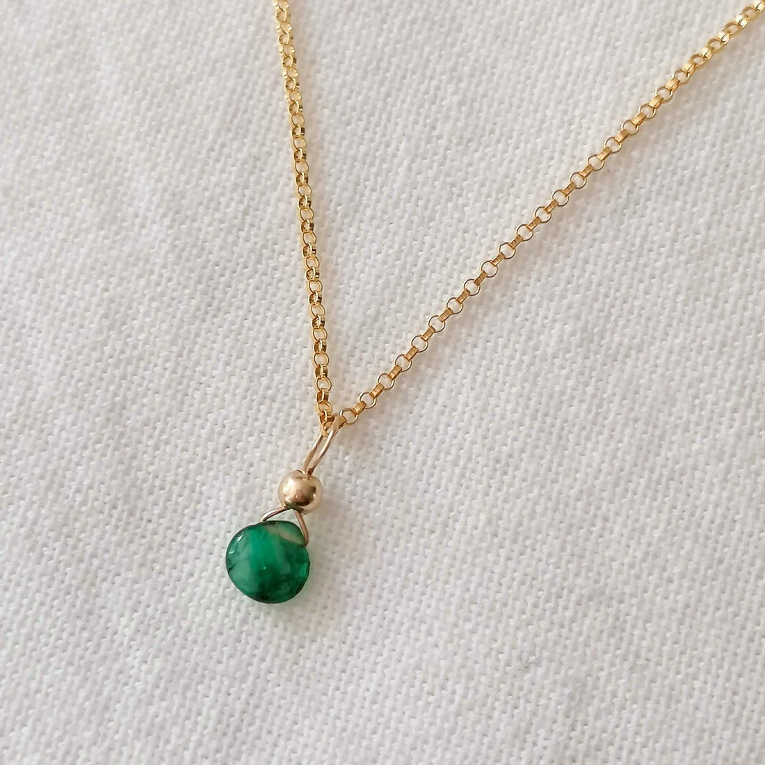 Emerald Isla Pendant in Gold Necklaces Sayulita Sol 16 inch Gold Plate Chain +$23 