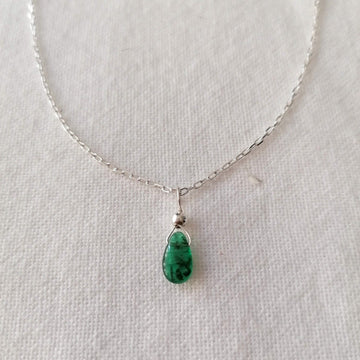 Emerald Isla Pendant in Silver Necklaces Sayulita Sol 16 inch Sterling Silver Chain +$23 