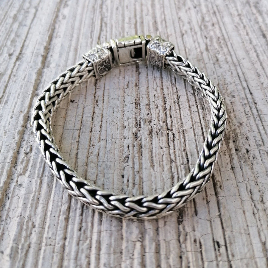 Homme Woven Silver Bracelet Bracelets Sayulita Sol Jewelry 