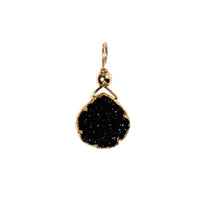 Julianna Pendant, Black Druzy Pear with Gold Necklaces Sayulita Sol No Chain, Just the Pendant 
