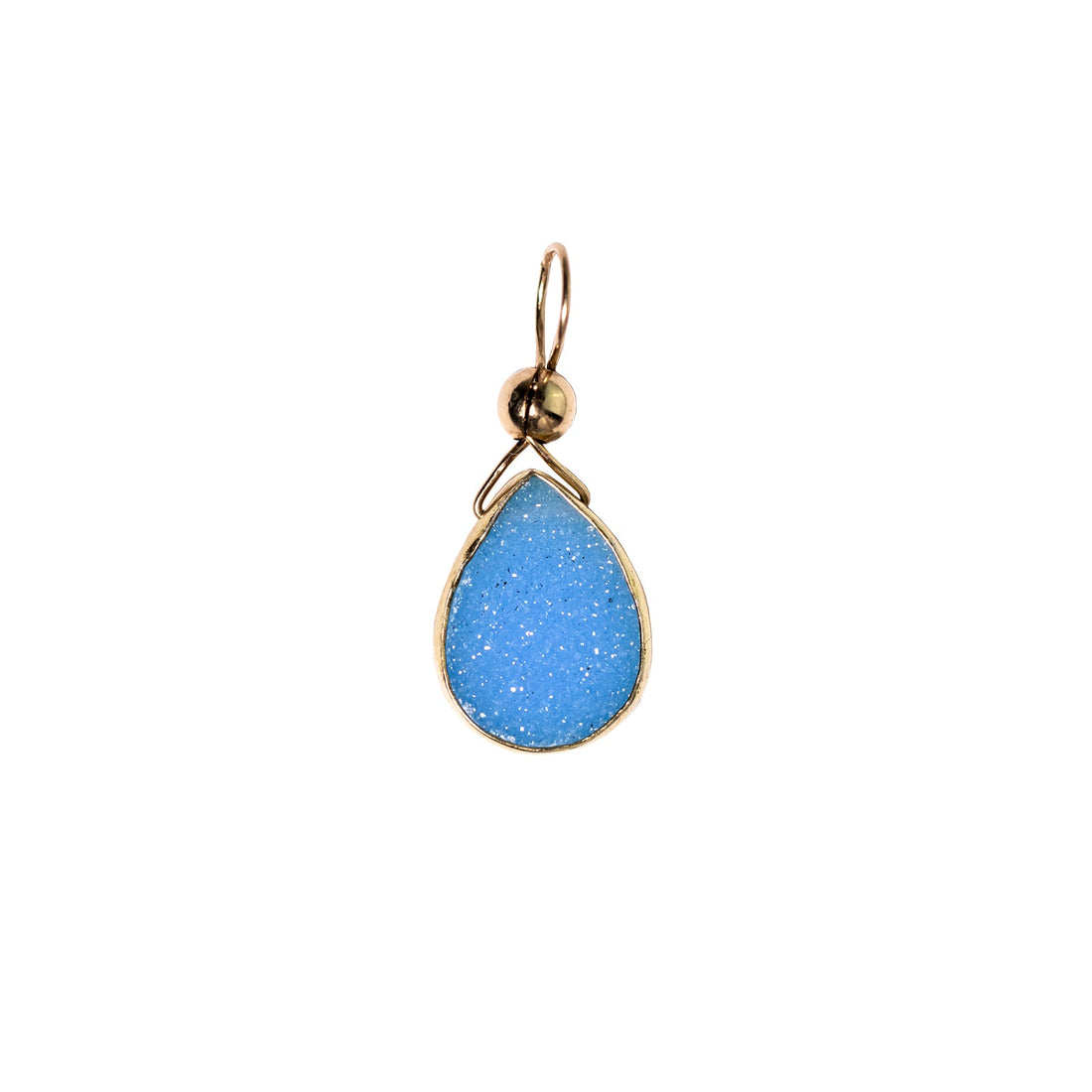 Julianna Pendant with Blue Druzy in Gold- Classic Almond Cut Necklaces Sayulita Sol No Chain, Just the Pendant 