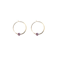 Kasia Earrings, 2" Gold Fill Hoop and Edison Pink Pearl Earrings Sayulita Sol 