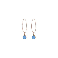 Kelly Earrings, Blue Druzy Pear with Classic Gold Bezel Earrings Sayulita Sol 