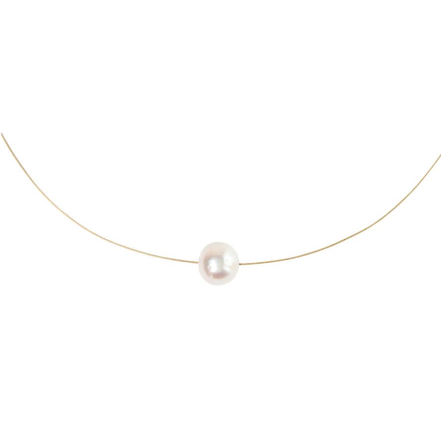 Luna 11mm White Pearl Necklace Necklaces Sayulita Sol 