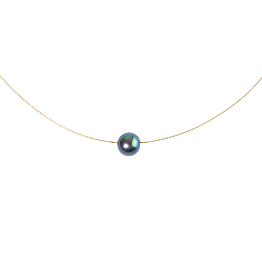 Luna 8mm Black Pearl Necklace Necklaces Sayulita Sol 