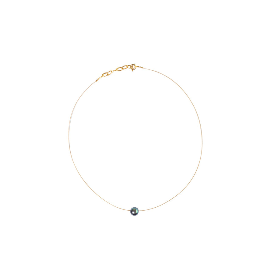 Luna 8mm Black Pearl Necklace Necklaces Sayulita Sol 
