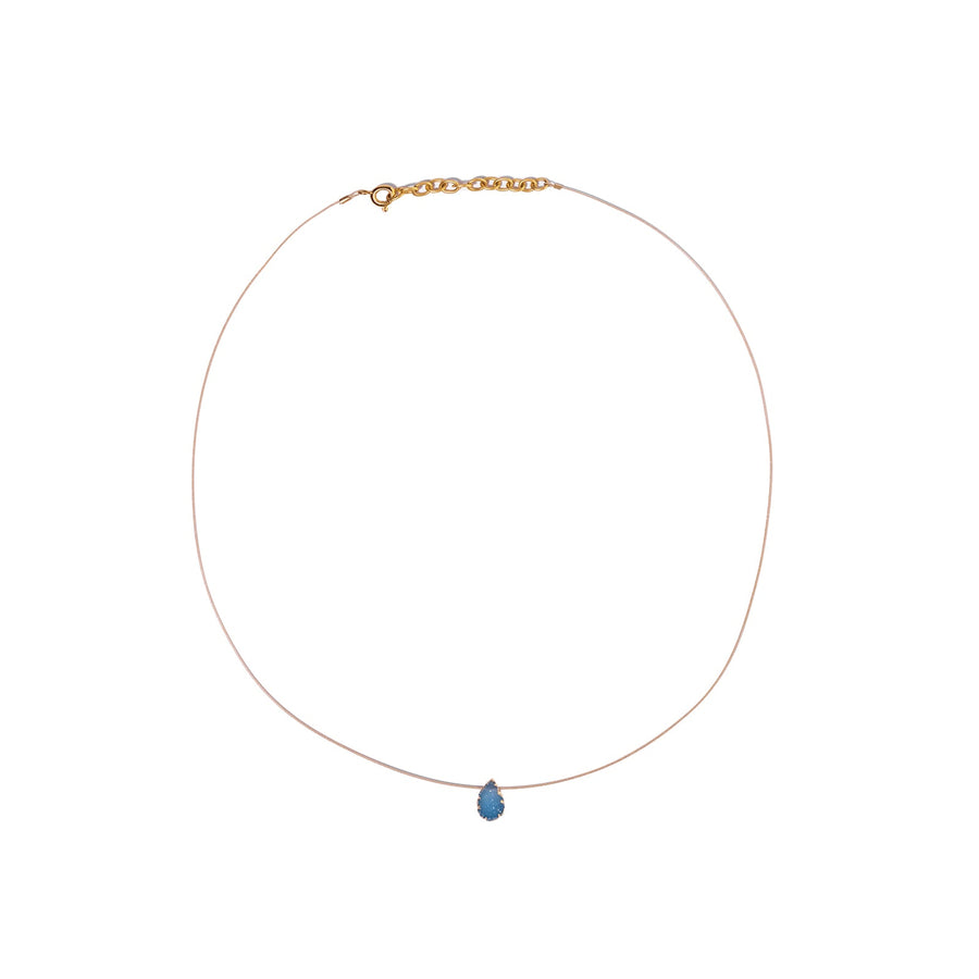 Luna Blue Druzy and Gold Necklace Necklaces Sayulita Sol Jewelry 