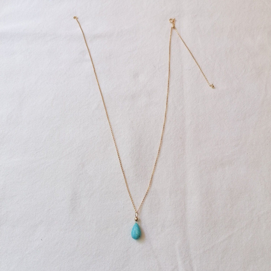 Mexican Turquoise Isla Pendant in Gold Necklaces Sayulita Sol 14kt Gold Fill Adjustable Chain +$85 