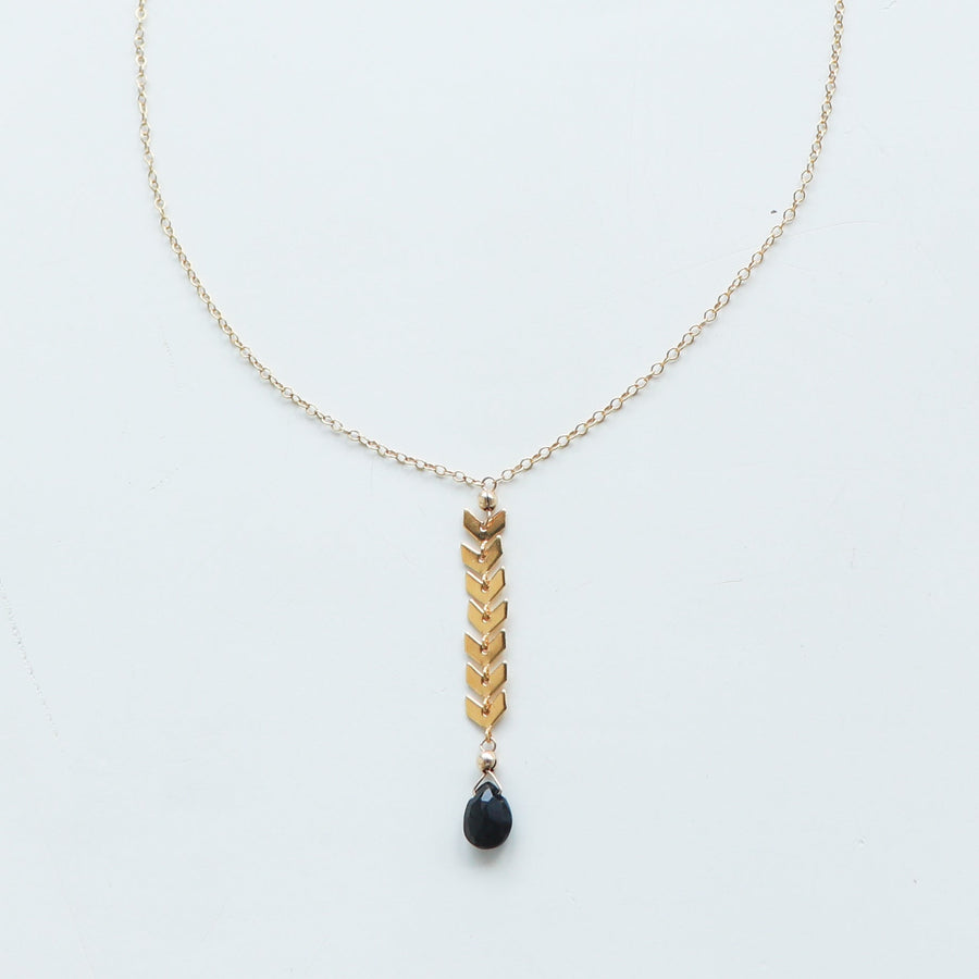 Reef Necklaces in Gold with Black Spinel Necklaces Sayulita Sol Jewelry 