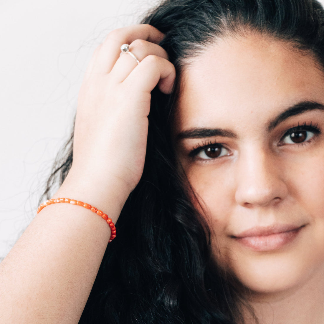 Simple Coral Branch Bracelet with Silver Bracelets Sayulita Sol 