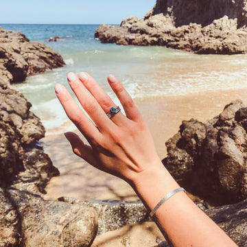 Trio Blue Opal and Silver Ring Rings Sayulita Sol 